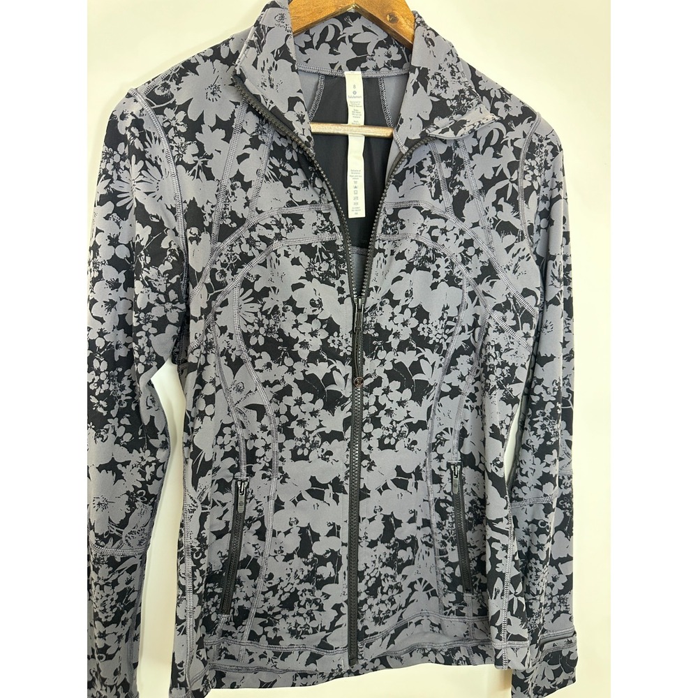 Lululemon Define Jacket Efflorescent Nebula Black Floral Full Zip Stretch Size 8 - Picture 6 of 12